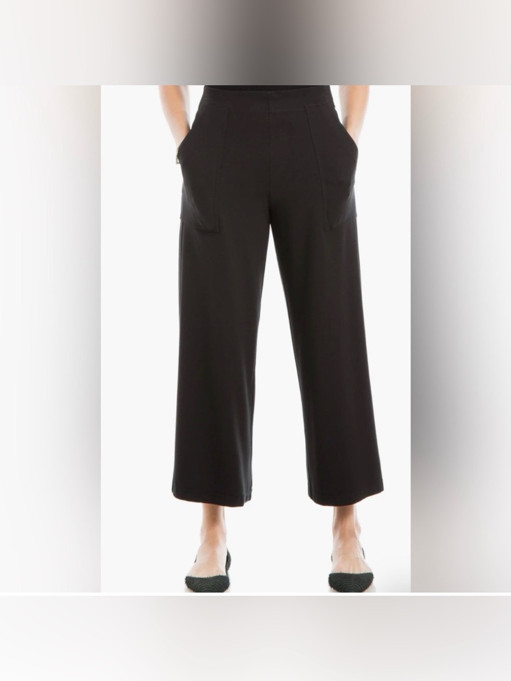 Max Studio Black Cropped Wide-Leg Pants